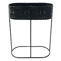 Oblong Flower Pattern Plant Stand, Large