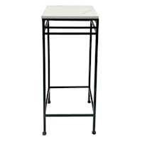 LARGE MARBLE PLANT STAND BLK