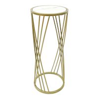 LARGE CROSS MARBLE PLANT STAND GOLD