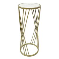 MEDIUM CROSS MARBLE PLANT STAND GOLD