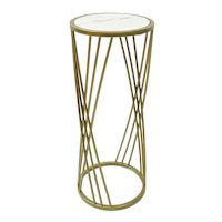 SMALL CROSS MARBLE PLANT STAND GOLD