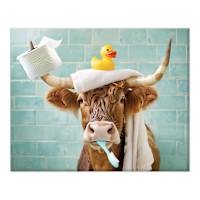 Scrubba Dub Cow Canvas Wall Art, 16x20