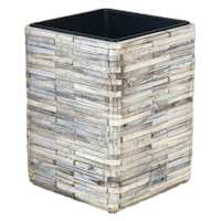 Whitewashed Wooden Outdoor Planter, Medium