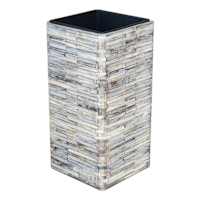 Whitewashed Wood Outdoor Planter, Large