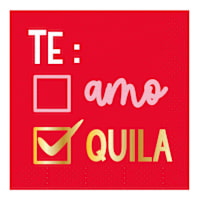 20-Count Sassy Valentine Tequila Foil Cocktail Napkin