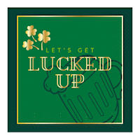 20-Count Let's Get Lucked Up Foil Cocktail Napkins