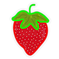 Strawberry Neon Wall Sign, 12"