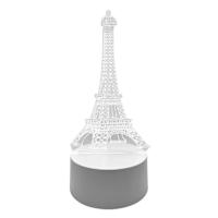 3D Eiffel Tower Acrylic LED Night Lamp, 9"
