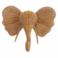 Natural Woven Elephant Wall Decor, 18x20