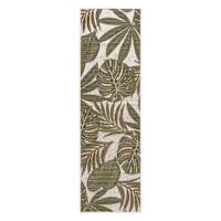 (E513) Found & Fable Santorini Cala Green Leaves Outdoor Runner, 2x7