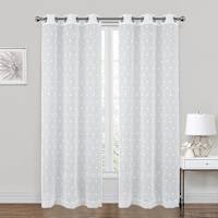 White Angel Clipped Sheer Grommet Single Curtain Panel, 84"