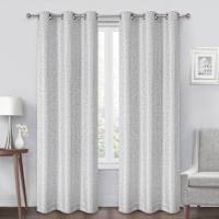 Oakdale Grey Light Filtering Grommet Single Curtain Panel, 84"