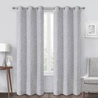 Grey Animal Textured Light Filtering Grommet Single Curtain Panel, 84"