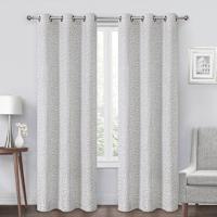 Ivory Animal Textured Light Filtering Grommet Single Curtain Panel, 84"