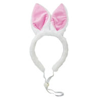 White Bunny Ear Headband, Small/Medium