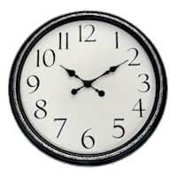 Iris with Black Finish & Silver Edging Wall Clock, 30"