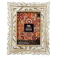 Carved Wood Wash Tabletop Frame, 5x7