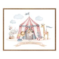 Framed Circus Characters Canvas Wall Art, 29x23