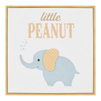 Framed Peanut Elephant Wall Art, 14"