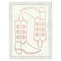 Pink Straight Fit Cowgirl Boots Framed Wall Art, 12x16