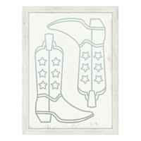 Blue Straight Fit Cowgirl Boots Framed Wall Art, 12x16