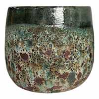 Green Lava Ceramic Outdoor Planter, Small