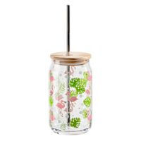 Flamingo Glass Tumbler, 16.9oz