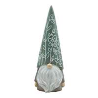 Green Gnome Outdoor Garden Statue, 12"