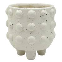 Indoor White Ceramic Planter, 4"