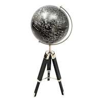 Black Globe On Tripod Stand, 12"