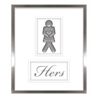 Framed Hers Print Under Glass Jeweled Wall Art, 13x11