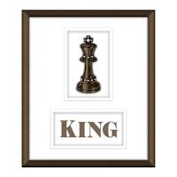 13x11 Framed Chess King Print Under Glass Jeweled Resin Wall Art