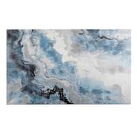 Grey & Blue Abstract Canvas Wall Art, 60x36