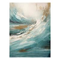 Teal Abstract Canvas Wall Art, 30x40