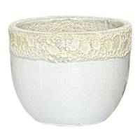 White Kalia Ceramic Outdoor Planter, Small