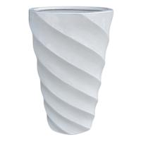 Twist White Outdoor Planter, Medium