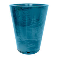 Genebra Blue Indigo Marble Effect Outdoor Planter, Medium