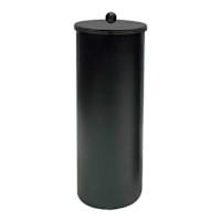 Baldwin Matte Black Round Toilet Paper Holder With Lid