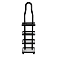 Keller Black 4 Tier Shower Soap Holder with Adhesive Sticker Hooks