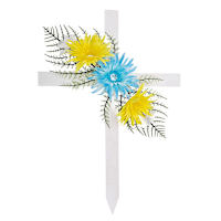 Memorial Floral Cross Stake, 24"