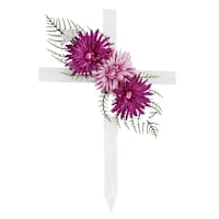 Memorial Floral Cross Stake, 24"