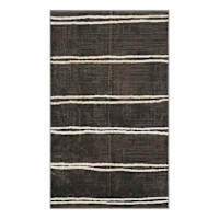 Frey Black Striped Accent Rug, 27x45