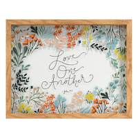 Glass Framed Floral Love One Framed Print Wall Art, 14x11