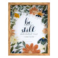 Glass Framed Be Still Floral Print Wall Art, 11x14