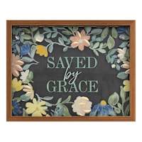 Glass Framed Saved by Grace Framed Print Wall Art, 14x11
