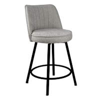 Elise Swivel Counter Stool, Light Grey