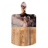 Black & Gold Round Bottom Cutting Board, 18"