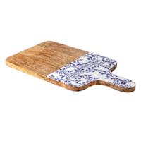 Blue Vine Print Square Bottom Cutting Board, 18"