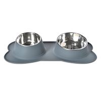Silocone and Metal Double Pet Feeder