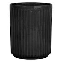 Round Black Striped Utensil Crock, 7.5"